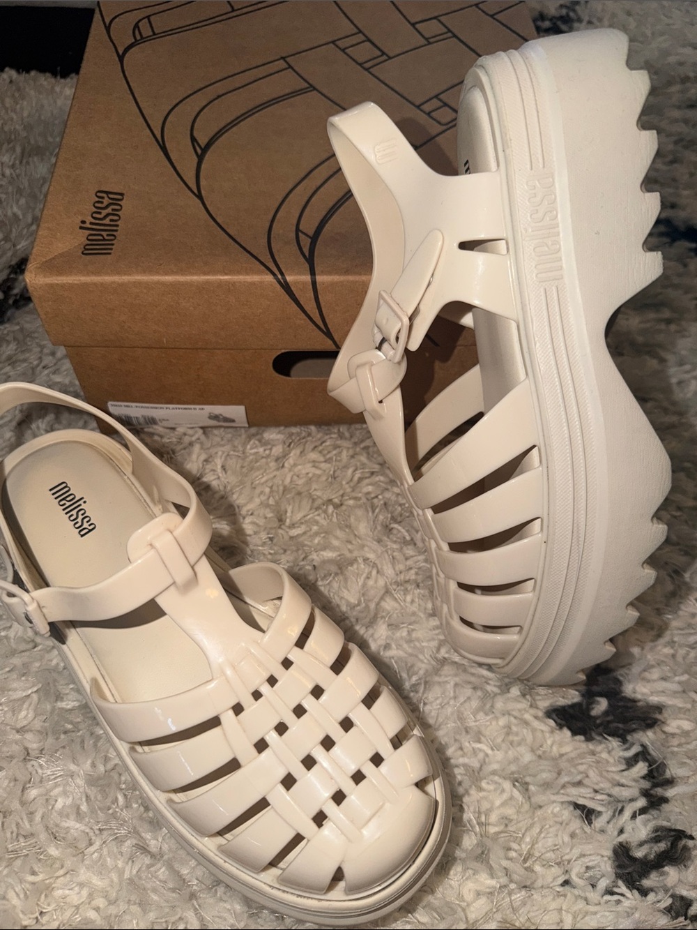 Melissa Possession II Fisherman Jelly Platform Sandals 7 38